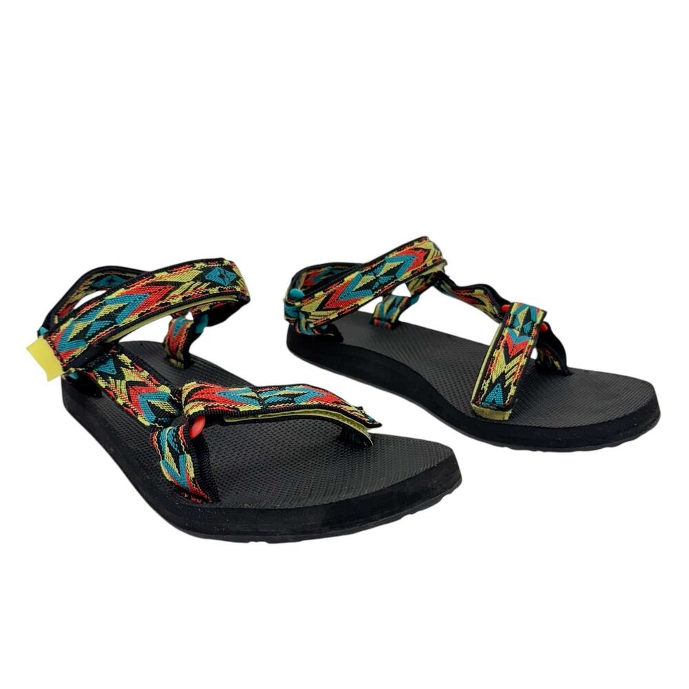 Teva Original Double‎ Diamond Multicolor Hook & Loop Strappy Sandals Sz 9 Light